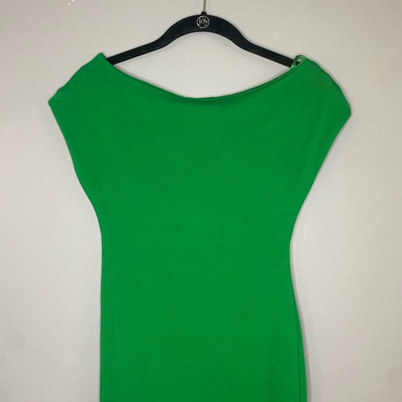 ZARA Women’s Fitted Dress Green Boatneck Size Small - Picture 6 of 11